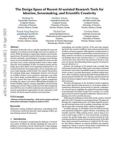 Preview of The Design Space of Recent AI-assisted Research Tools for Ideation, Sensemaking, and Scientific Creativity