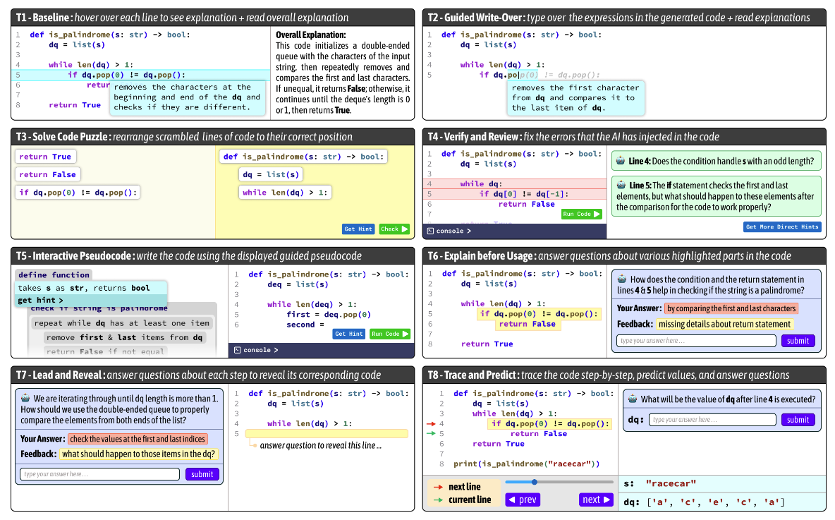 Exploring the Design Space of Cognitive Engagement Techniques with AI-Generated Code for Enhanced Learning preview